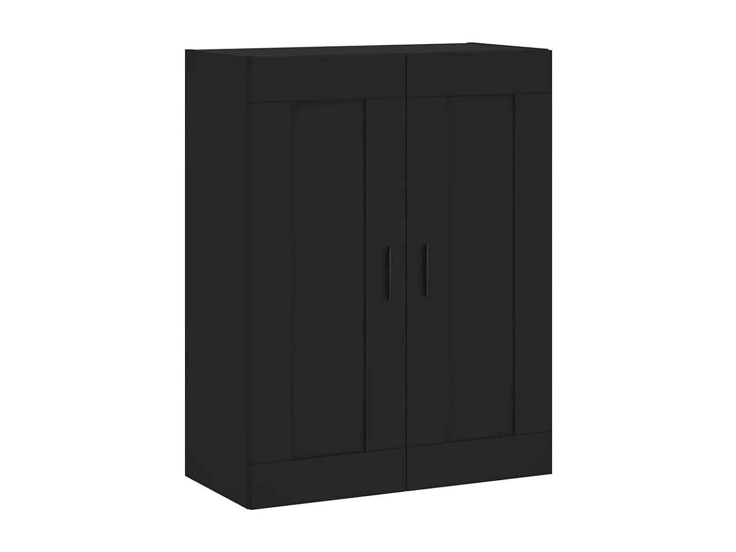 Pensili da parete in legno ingegnerizzato nero a 2 pezzi