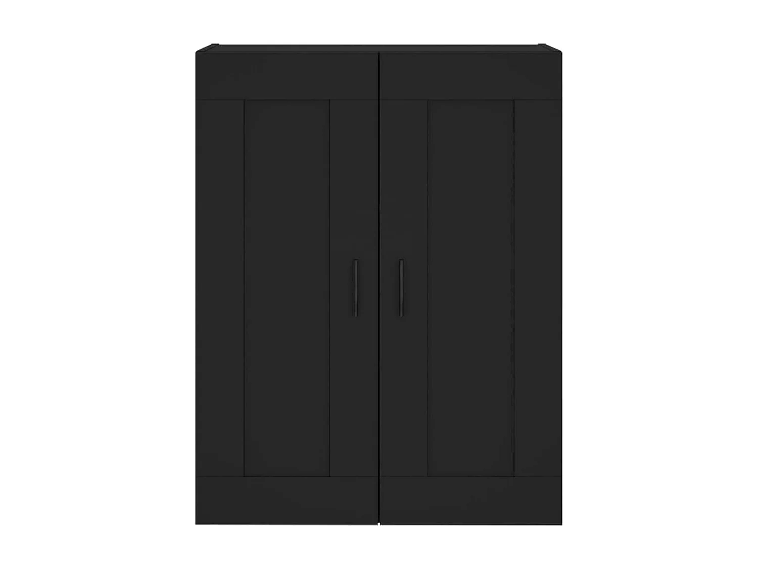 Pensili da parete in legno ingegnerizzato nero a 2 pezzi