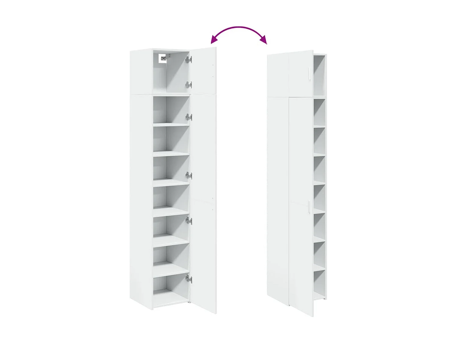 Armoire de rangement mince blanc 40x42,5x225 cm