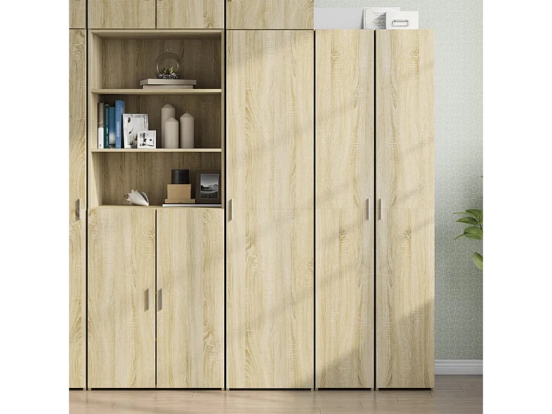 Hoog dressoir Sonoma eiken 45x42,5x185 cm bewerkt hout