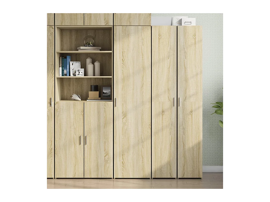 Buffet haut chêne sonoma 45x42,5x185 cm bois d'ingénierie