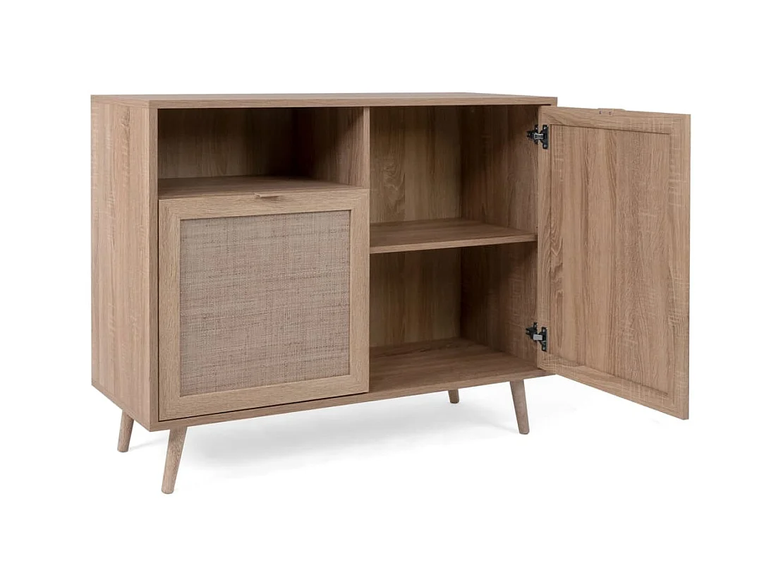 Finori Buffet Bali 01A Chêne sonoma et impression de canne