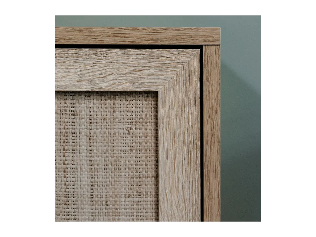 Finori Buffet Bali 01A Chêne sonoma et impression de canne