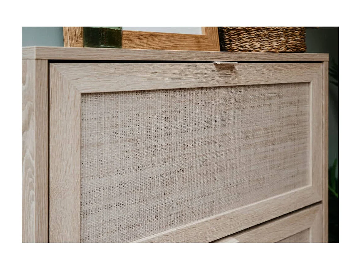 Finori Buffet Bali 01A Chêne sonoma et impression de canne
