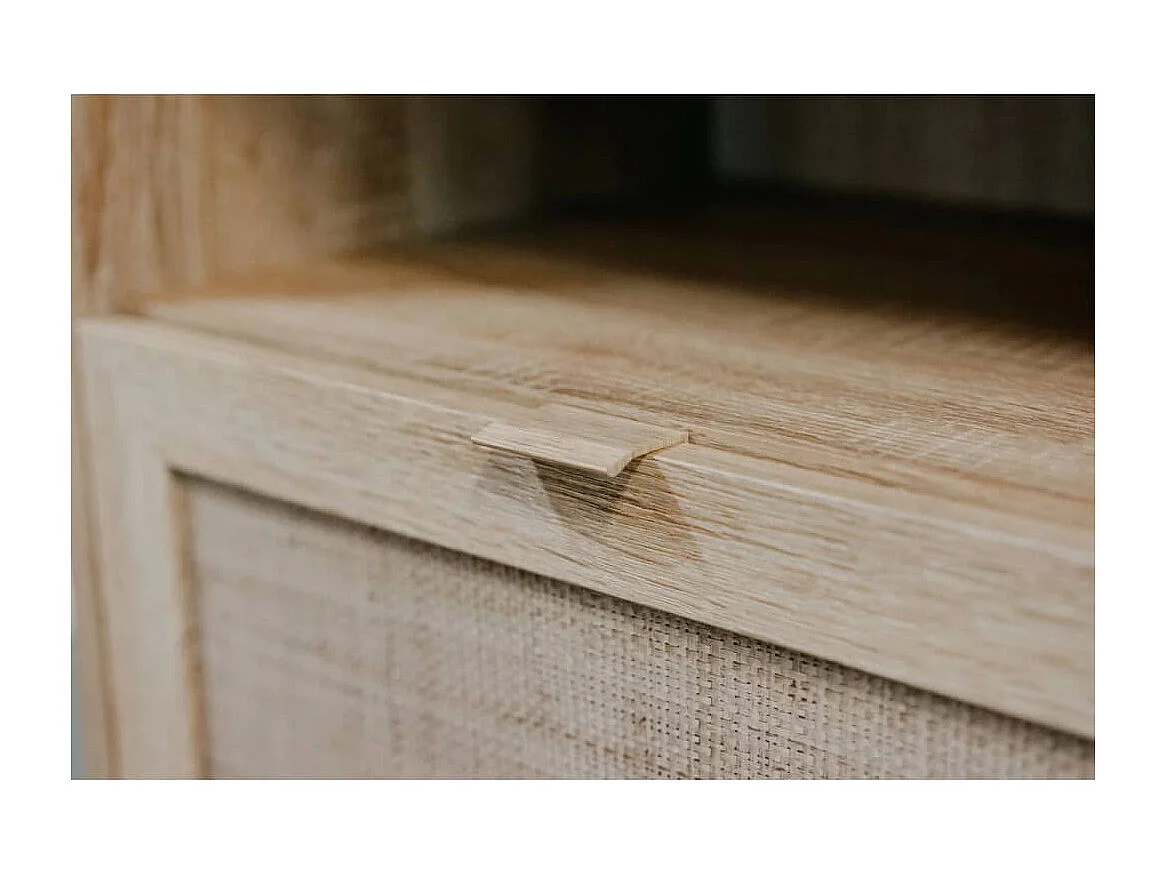 Finori Buffet Bali 01A Chêne sonoma et impression de canne