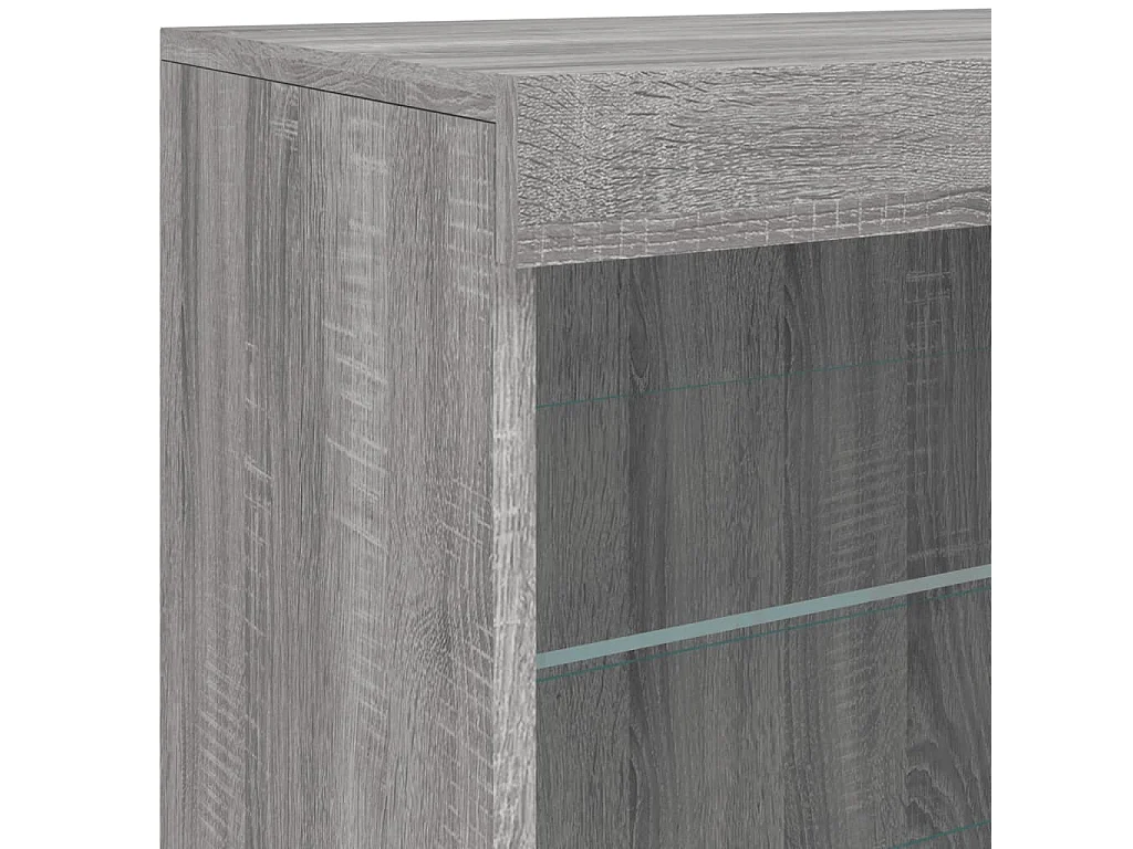 Buffet avec lumières LED sonoma gris 60,5x37x67 cm