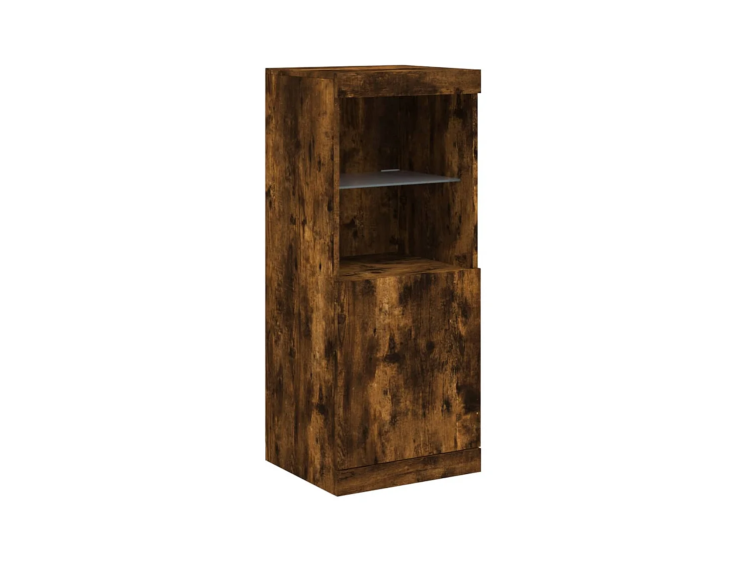 Buffet avec lumières LED chêne fumé 41x37x100 cm