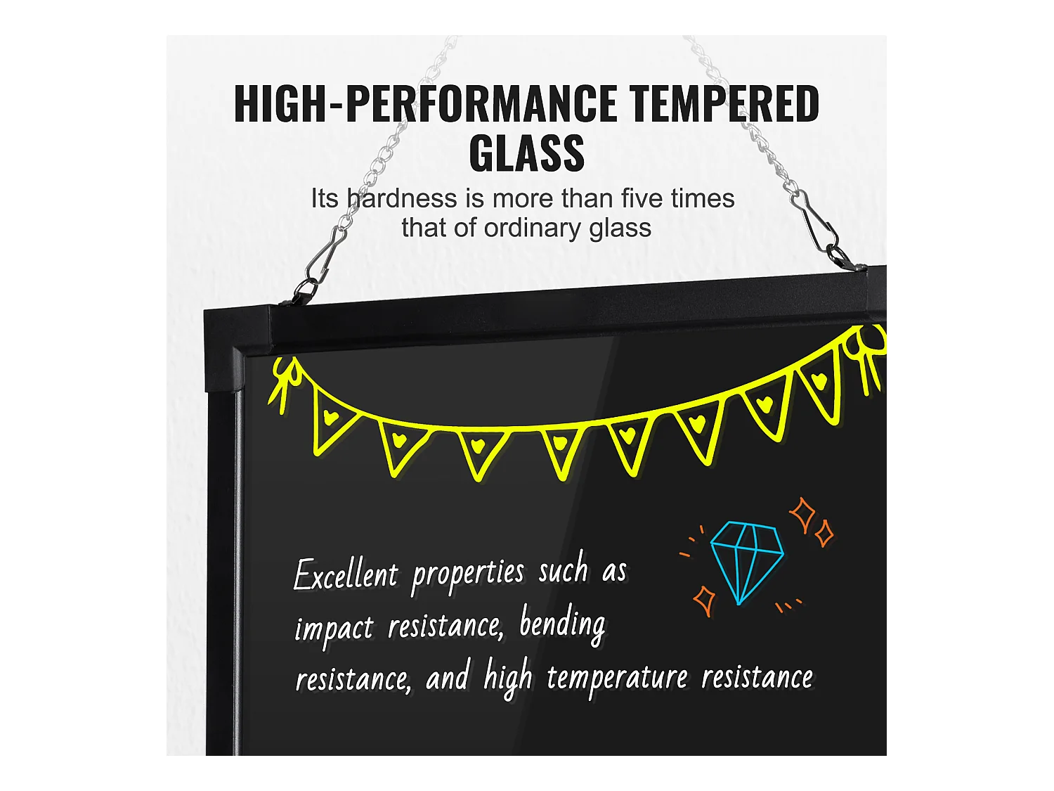 Tableau d’Écriture de Messages à LED SucceBuy 40,5 x 60,5 cm, avec Marqueurs et Télécommande, pour la Maison, la Boutique de Mariage