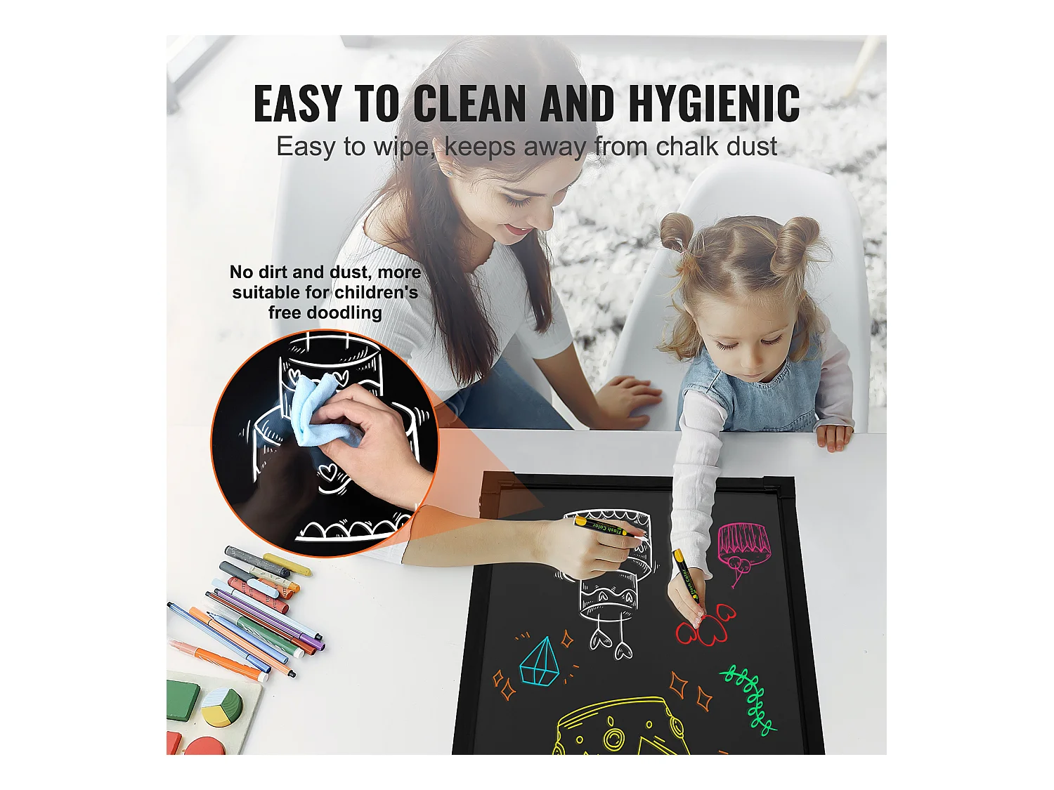 Tableau d’Écriture de Messages à LED SucceBuy 40,5 x 60,5 cm, avec Marqueurs et Télécommande, pour la Maison, la Boutique de Mariage