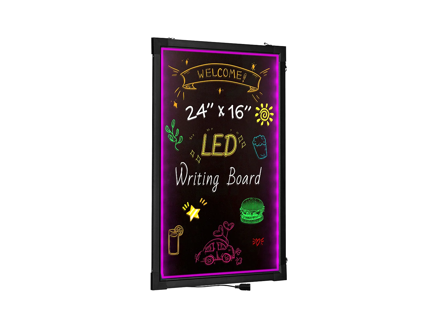 Tableau d’Écriture de Messages à LED SucceBuy 40,5 x 60,5 cm, avec Marqueurs et Télécommande, pour la Maison, la Boutique de Mariage