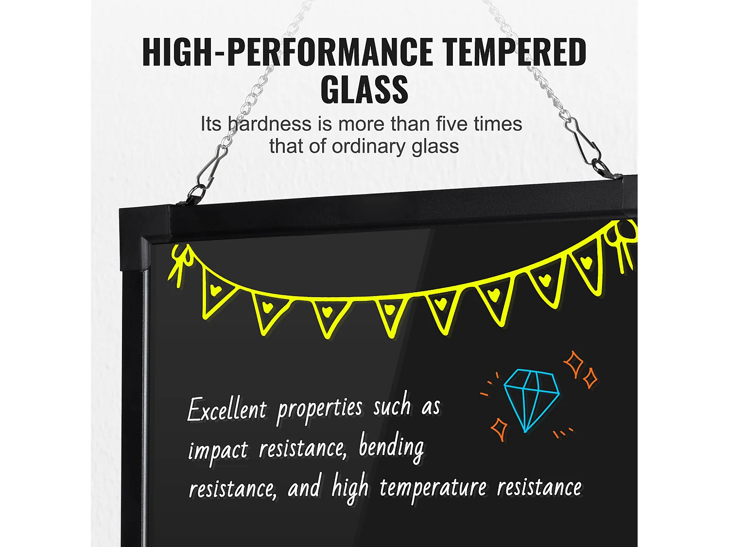 Tableau d’Écriture de Messages à LED SucceBuy 40,5 x 60,5 cm, avec Marqueurs et Télécommande, pour la Maison, la Boutique de Mariage