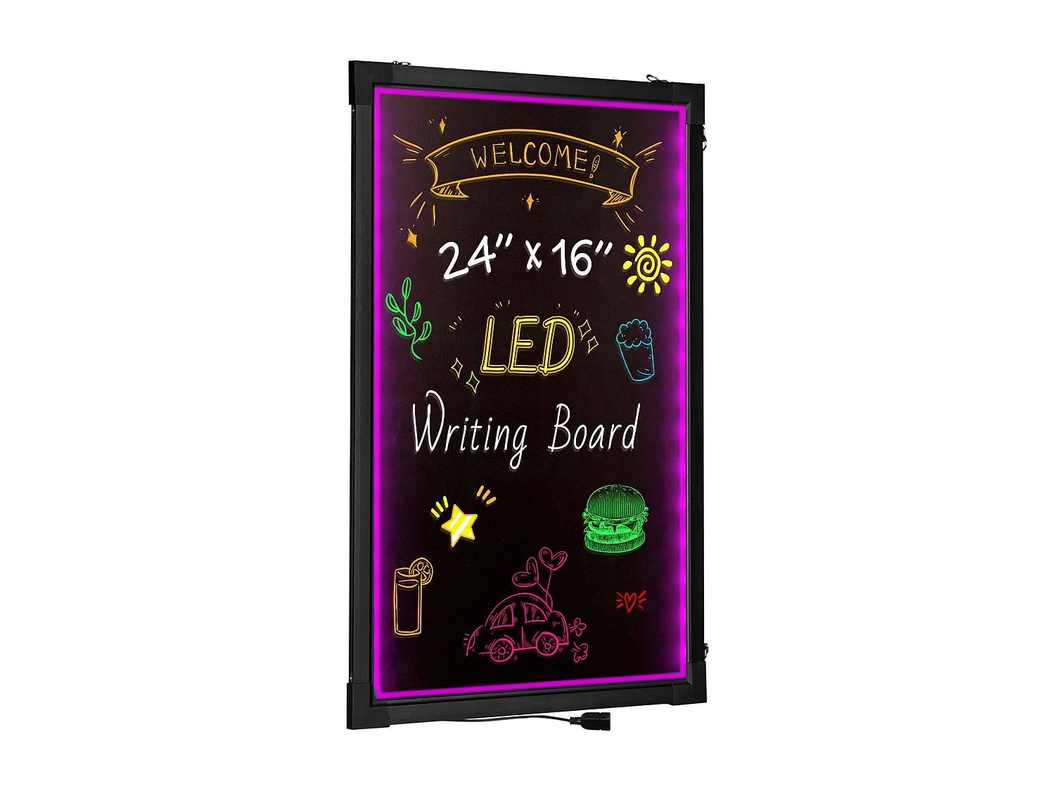 Tableau d’Écriture de Messages à LED SucceBuy 40,5 x 60,5 cm, avec Marqueurs et Télécommande, pour la Maison, la Boutique de Mariage