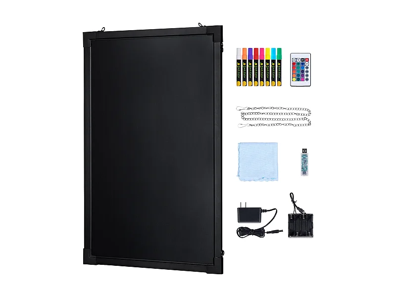 Tablica do Pisania Wiadomości LED SucceBuy 40,5 x 60,5 cm, z Markery i Poleceniem Dalekim