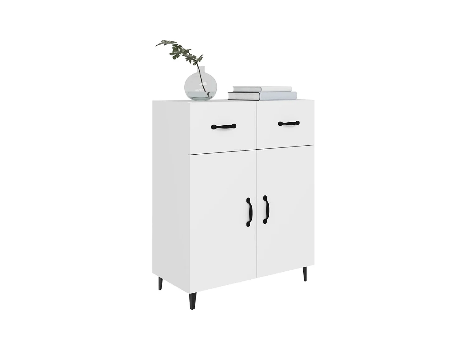 Buffet blanc 69,5x34x90 cm bois d'ingénierie