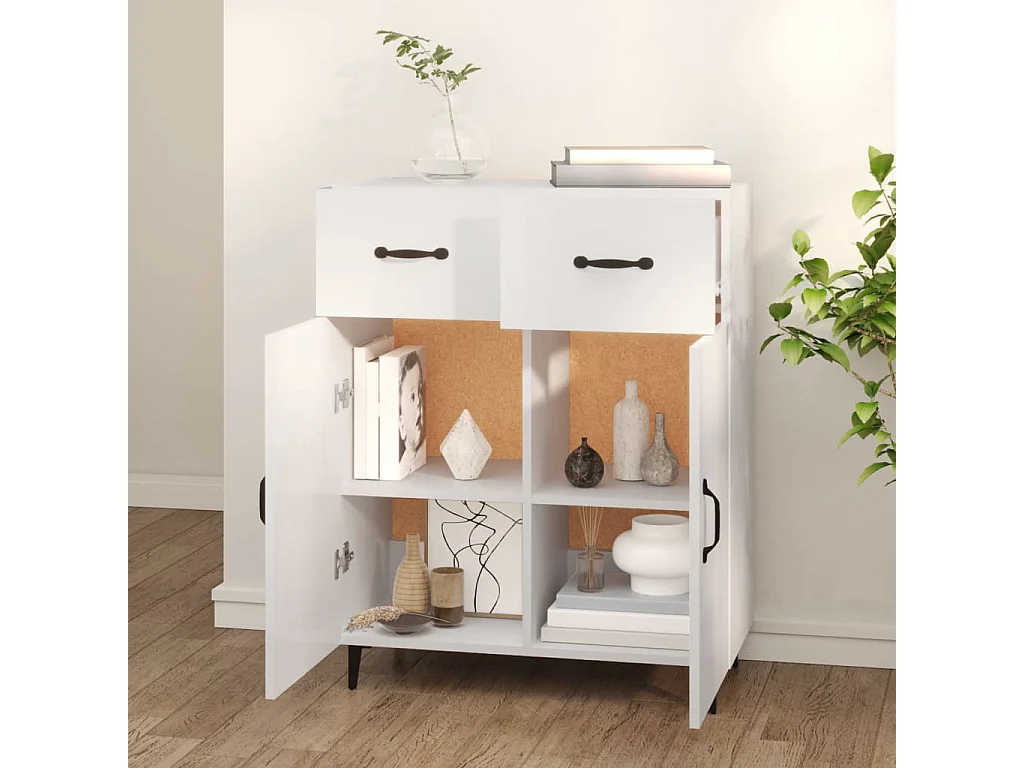 Aparador blanco 69,5x34x90 cm madera de ingeniería