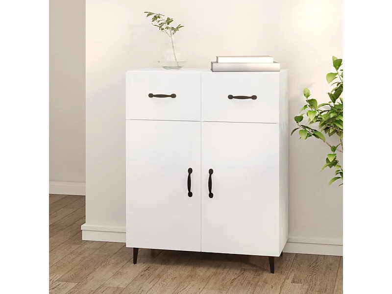 Credenza bianca 69,5x34x90 cm in legno ingegnerizzato