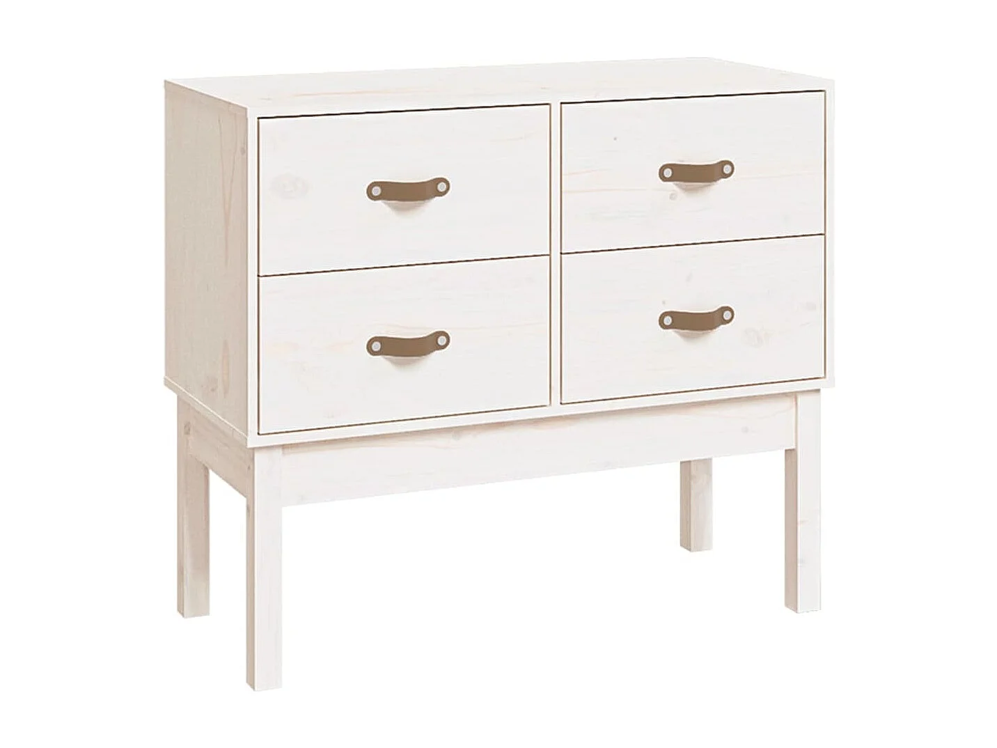 Armoire console Blanc 90x40x78 cm Bois de pin solide