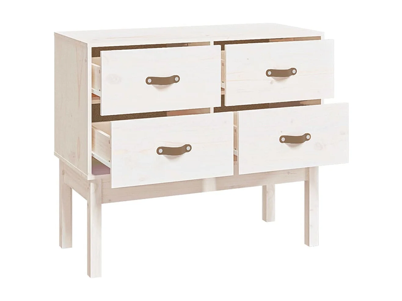Armoire console Blanc 90x40x78 cm Bois de pin solide