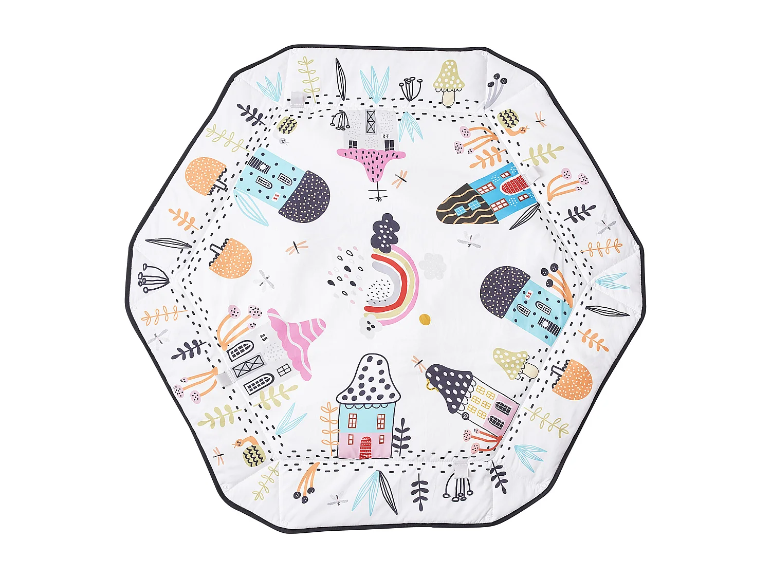 Tapis d'Éveil Bébé, SucceBuy Baby Play Gym Mat-Temps de Ventre avec 6 Jouets Sensoriels, 106 × 106 cm