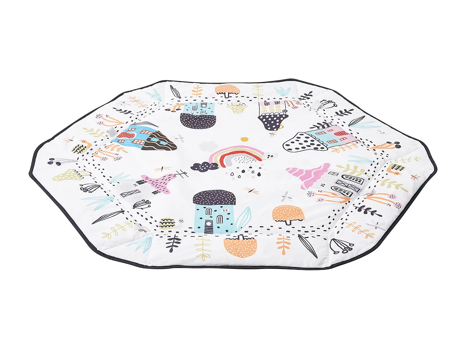 Tapis d'Éveil Bébé, SucceBuy Baby Play Gym Mat-Temps de Ventre avec 6 Jouets Sensoriels, 106 × 106 cm