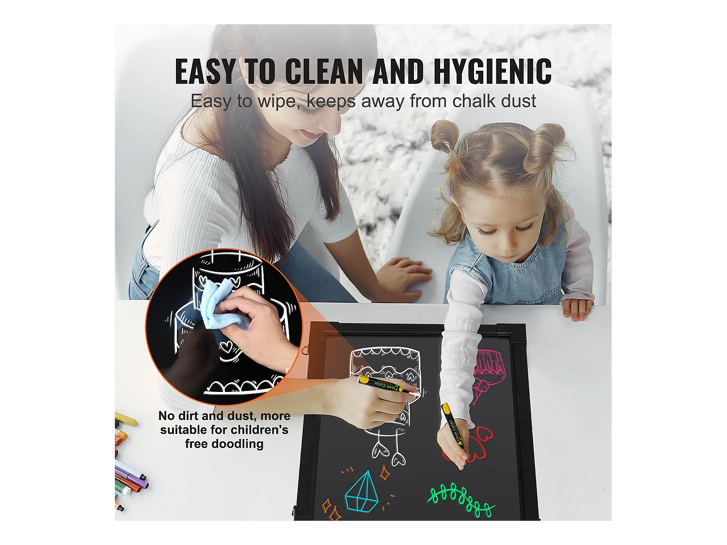 Tavolo per Scrittura di Messaggi a LED SucceBuy, 40,5 x 30,2 cm Illuminato e Cancellabile, per la Casa, il Negozio di Matrimonio