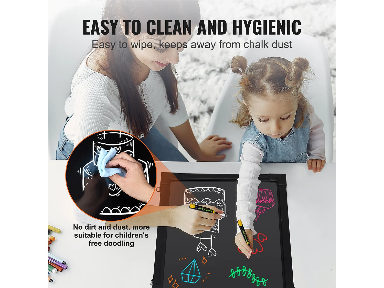 Tavolo per Scrittura di Messaggi a LED SucceBuy, 40,5 x 30,2 cm Illuminato e Cancellabile, per la Casa, il Negozio di Matrimonio