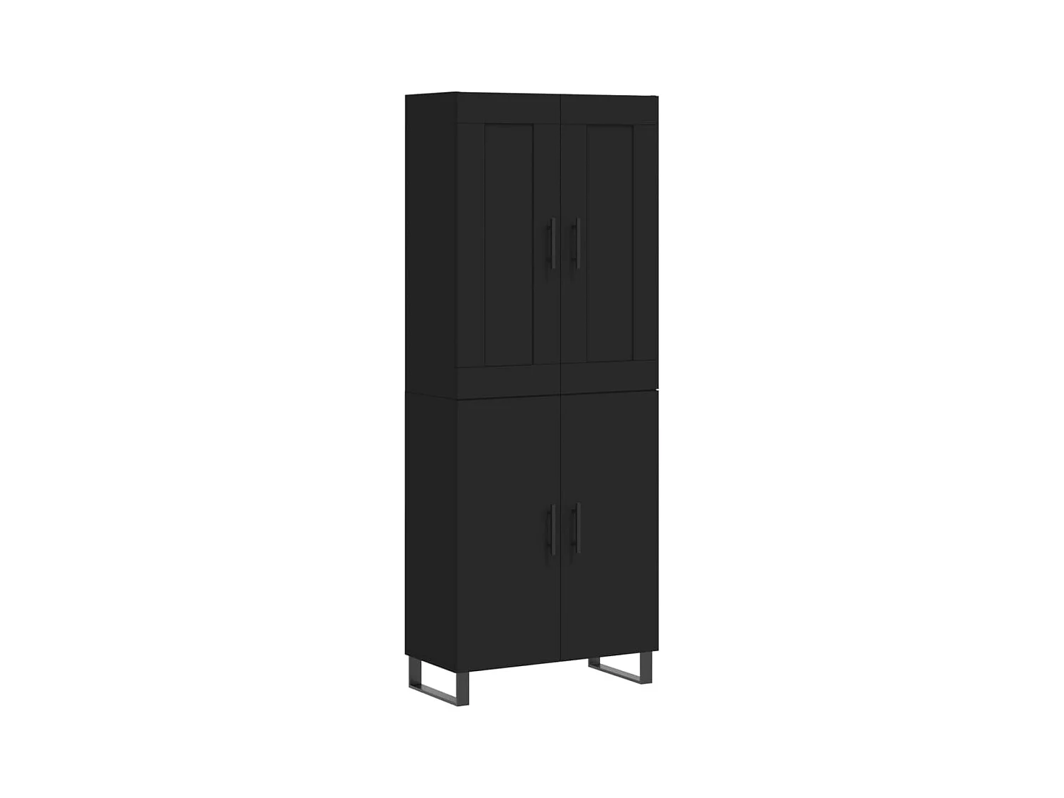Credenza alta nera 69,5x34x180 cm Legno ingegnerizzato