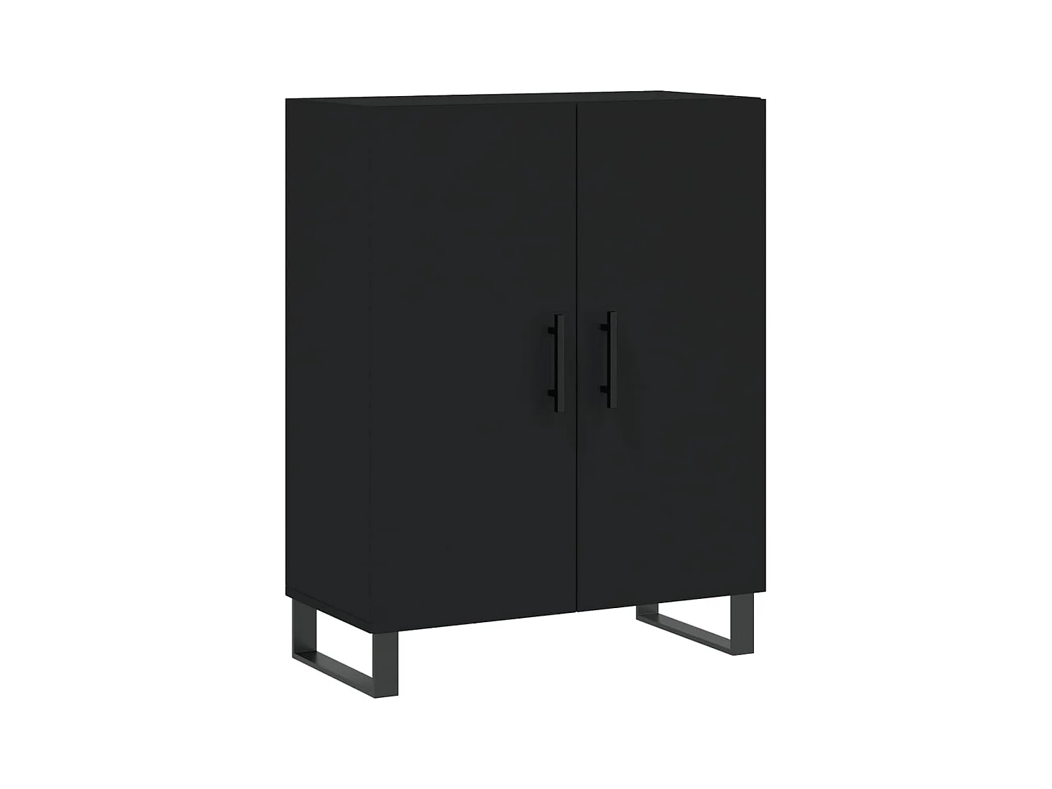 Credenza alta nera 69,5x34x180 cm Legno ingegnerizzato