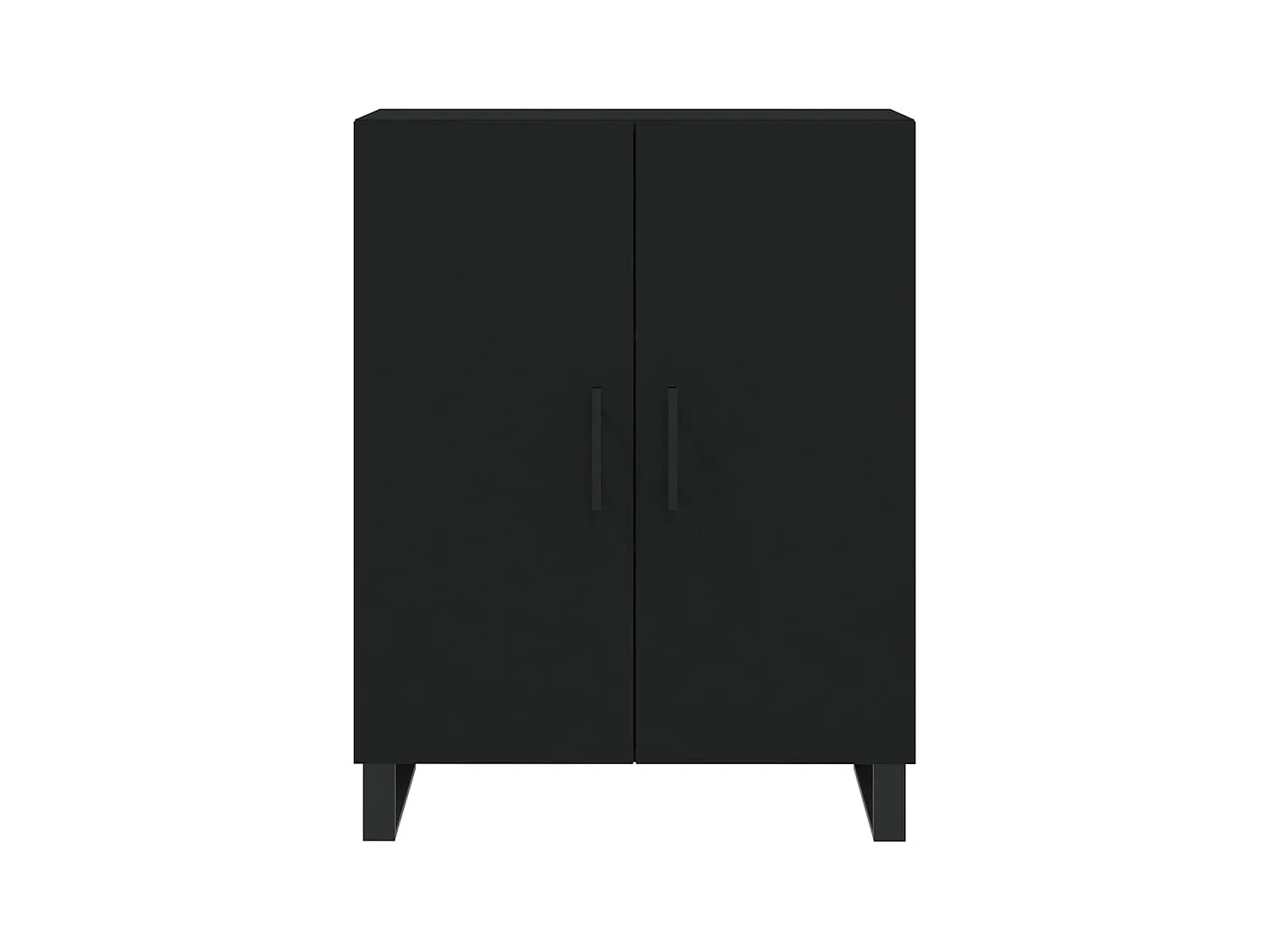 Credenza alta nera 69,5x34x180 cm Legno ingegnerizzato