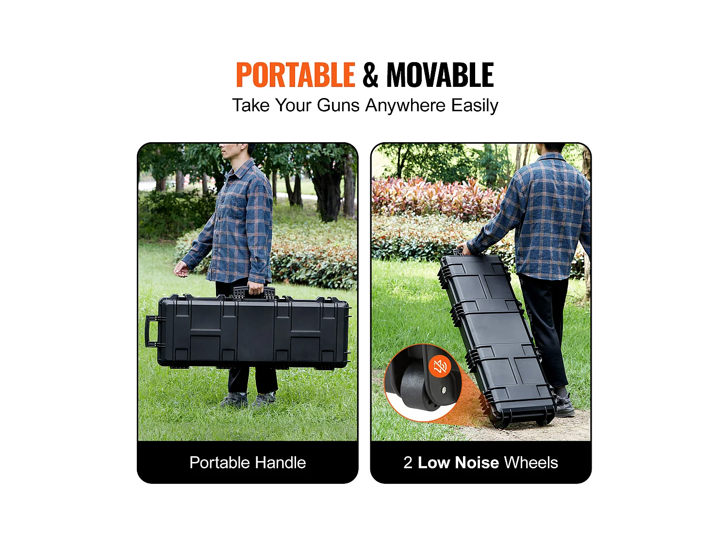 Étui Rigide pour Carabine SucceBuy, 109 cm, avec 3 Couches de Mousse de Protection