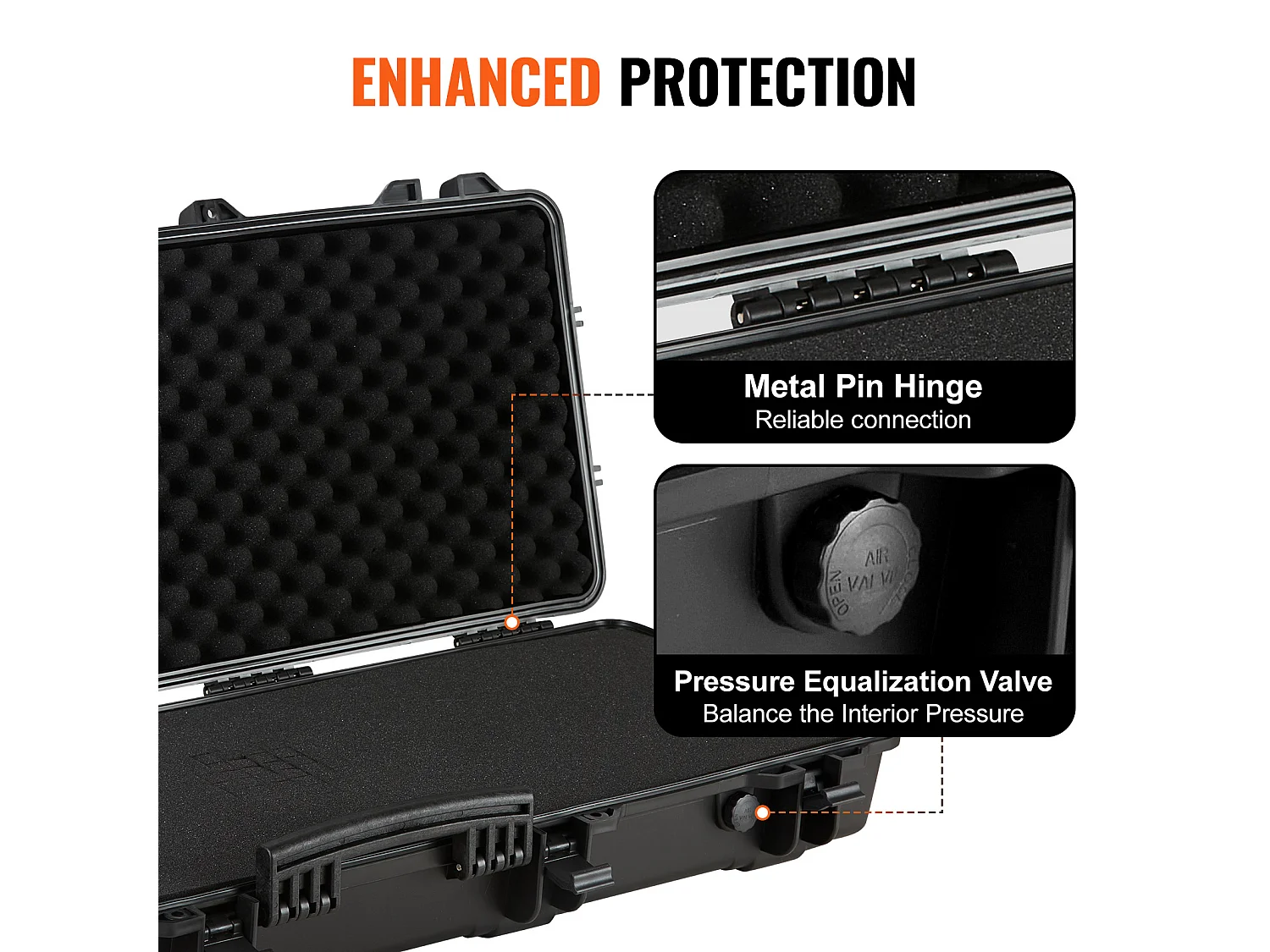 Étui Rigide pour Carabine SucceBuy, 109 cm, avec 3 Couches de Mousse de Protection