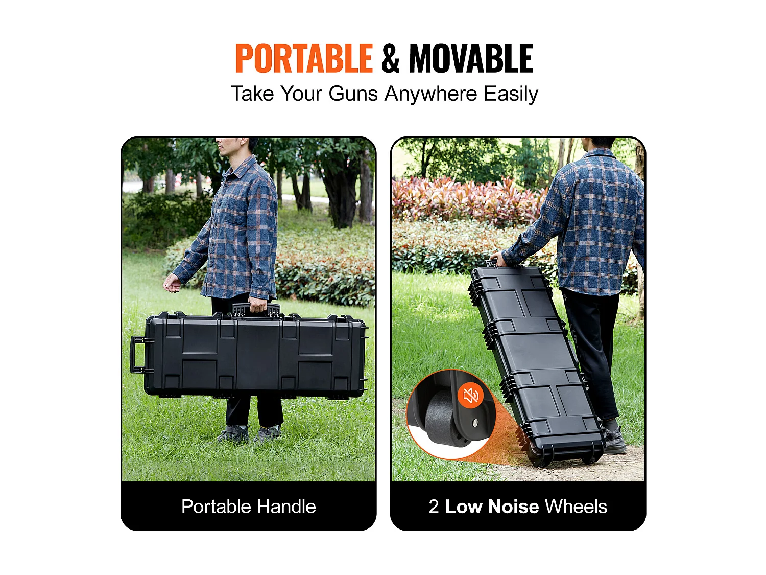 Étui Rigide pour Carabine SucceBuy, 109 cm, avec 3 Couches de Mousse de Protection