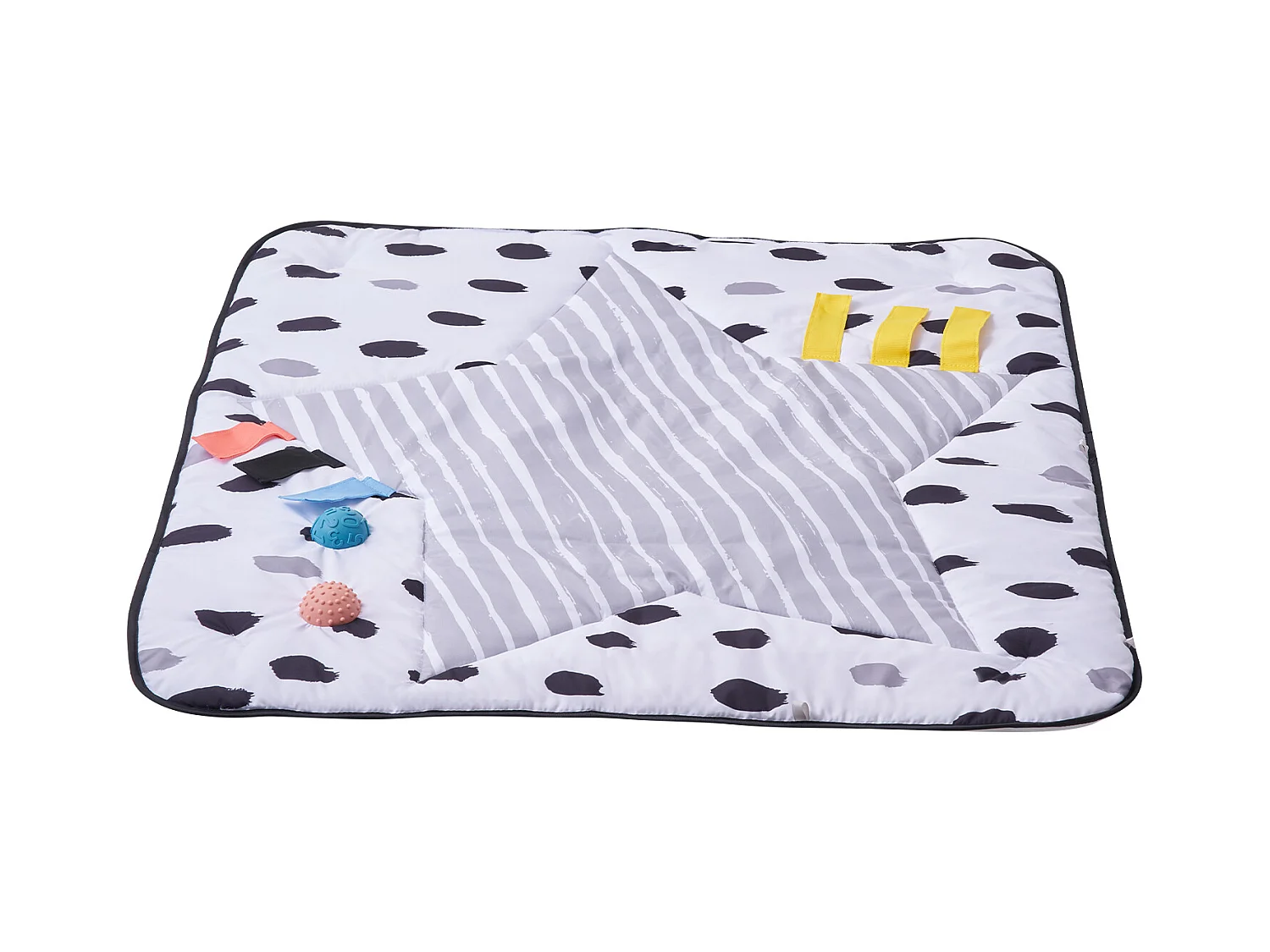 Speelmat voor Baby's, SucceBuy Baby Speelgymmat-Buikligtijd met 6 Sensorisch Speelgoed, 87.5 × 87.5 cm