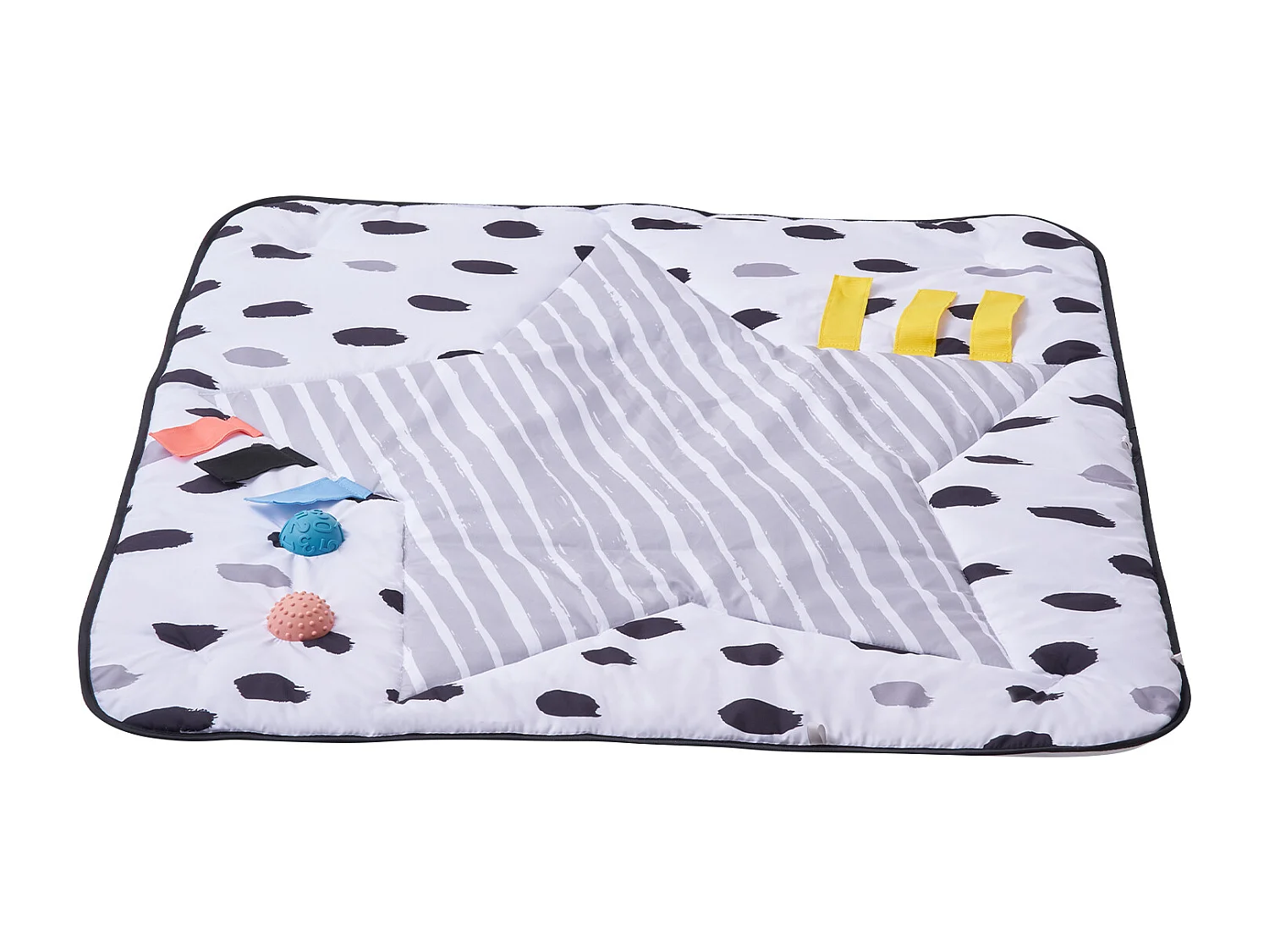 Tapis d'Éveil Bébé, SucceBuy Baby Play Gym Mat-Temps de Ventre avec 6 Jouets Sensoriels, 87.5 × 87.5 cm