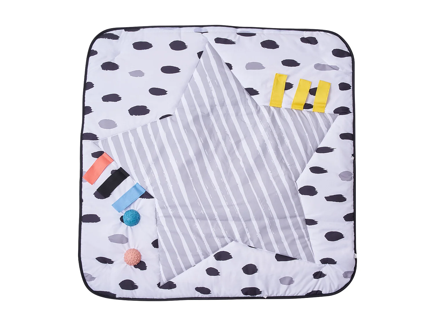 Tapis d'Éveil Bébé, SucceBuy Baby Play Gym Mat-Temps de Ventre avec 6 Jouets Sensoriels, 87.5 × 87.5 cm