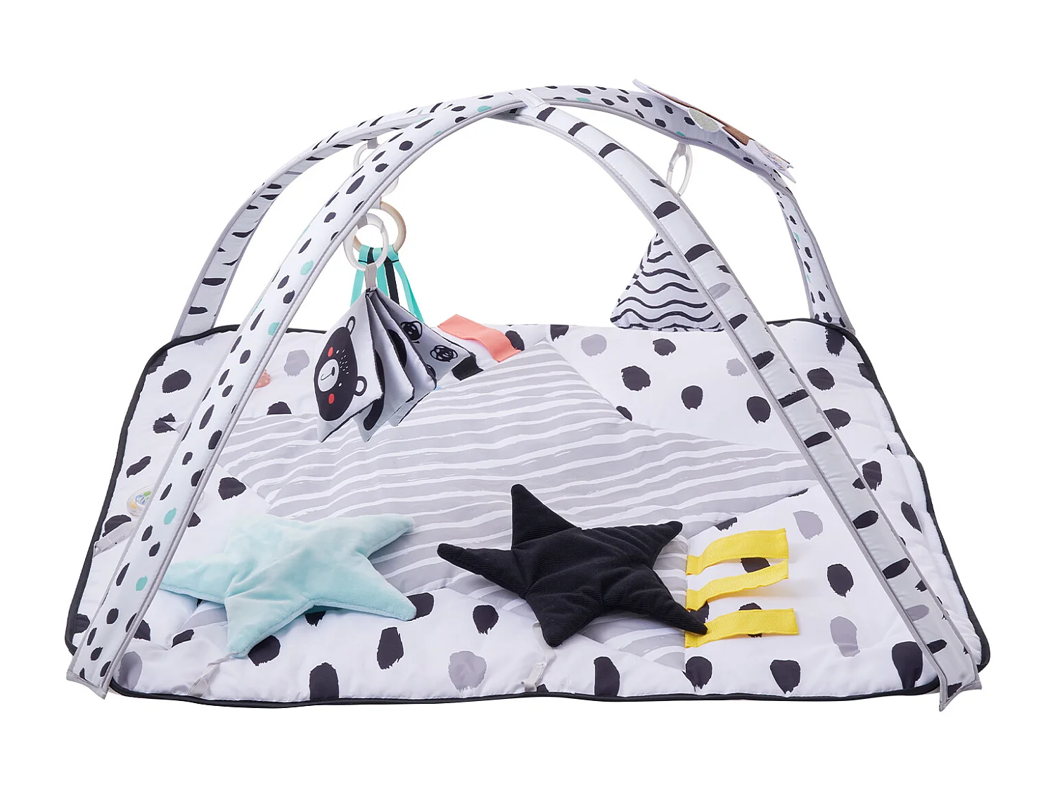 Tapis d'Éveil Bébé, SucceBuy Baby Play Gym Mat-Temps de Ventre avec 6 Jouets Sensoriels, 87.5 × 87.5 cm