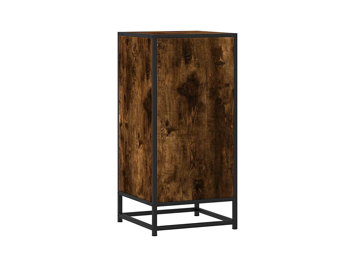Buffet chêne fumé 35,5x35x76 cm bois d'ingénierie et métal