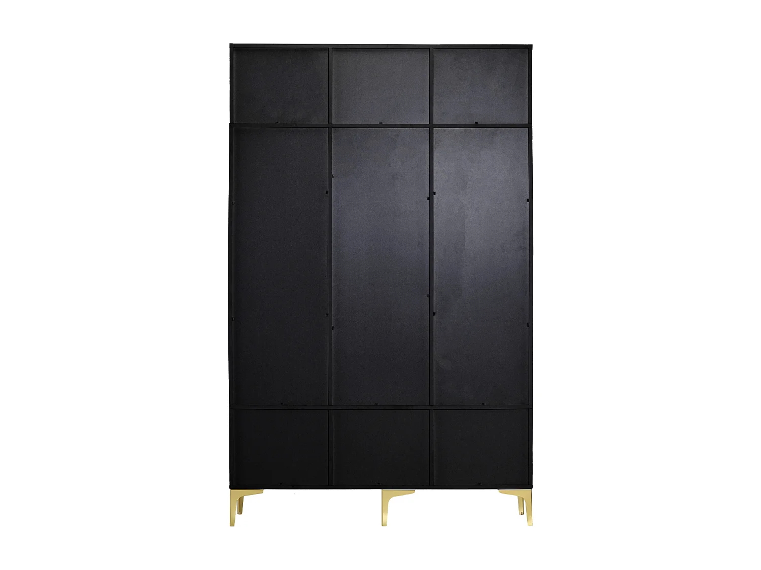 Ensemble de garde-robe avec banc, espace de rangement multifonctionnel, 6 crochets dorés et pieds métalliques, noir, (Dimensions : 120 x 40 x 191.5 cm)