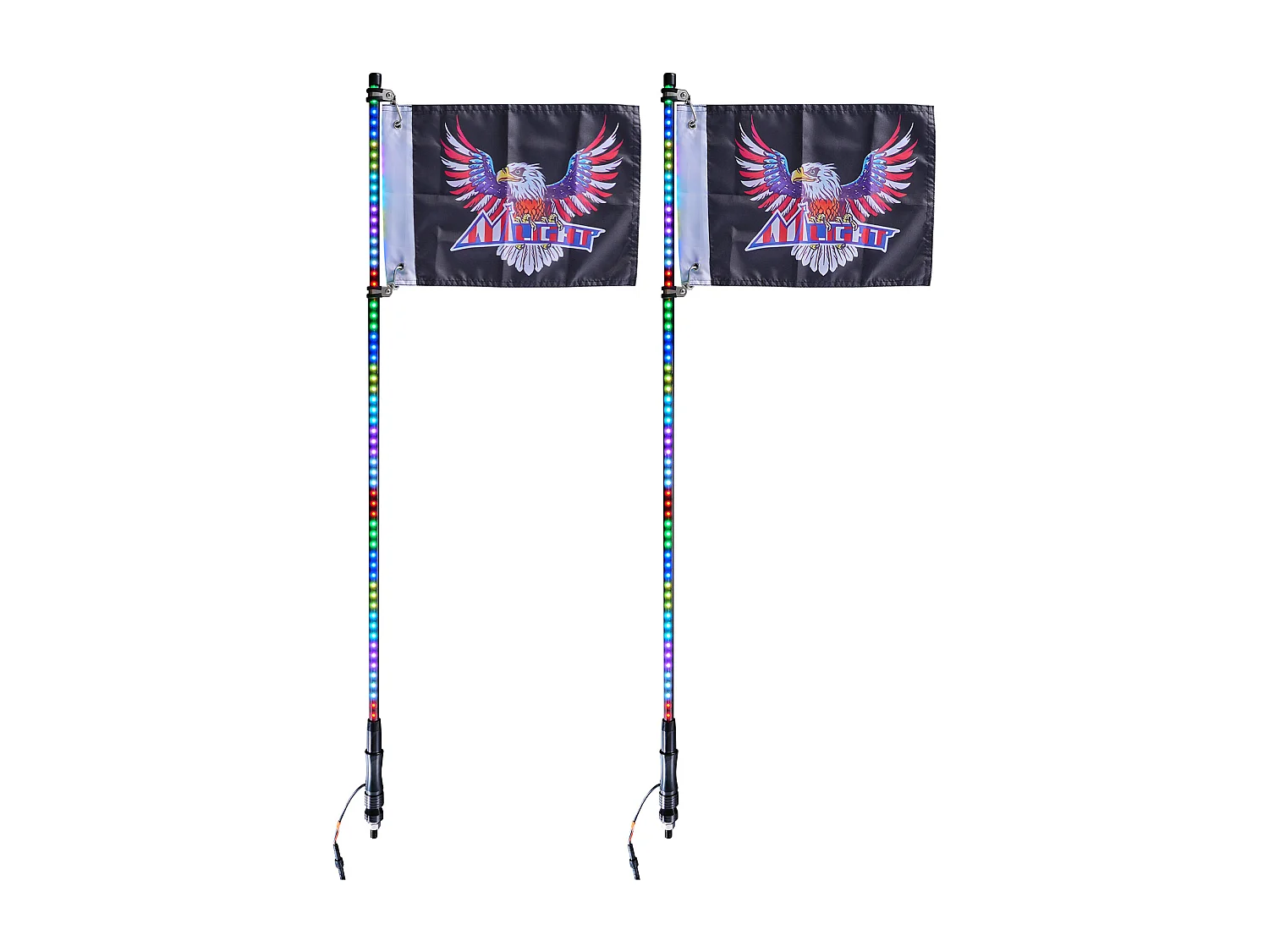 Fouet Lumineux LED SucceBuy Lampe LED Fouet 122 cm, 2PCS Antenne Lumineuse RVB Avec Drapeau et Télécommande