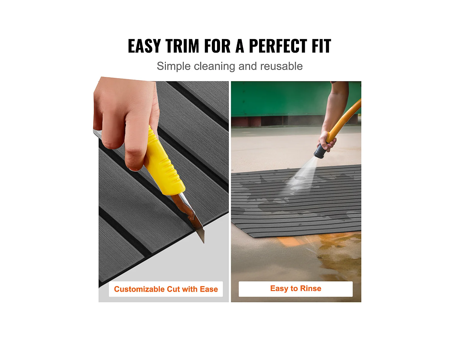 Revêtement de Sol SucceBuy Plancher de Bateau Auto-Adhésif en Mousse EVA 240cm x 45cm, pour Bateaux