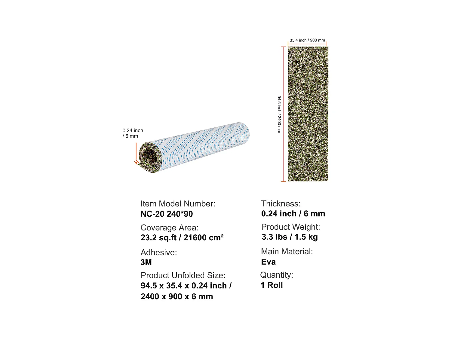 Revêtement de Sol SucceBuy Plancher de Bateau Auto-Adhésif en Mousse EVA 240cm x 90cm, pour Bateaux