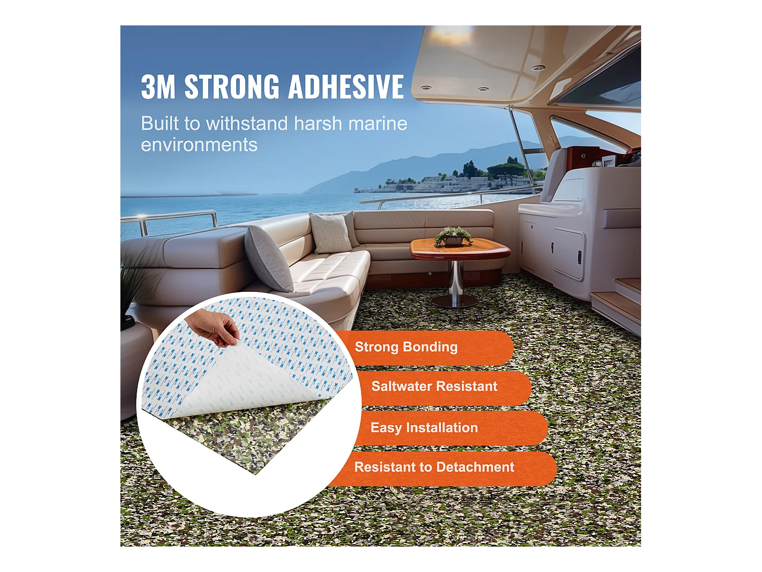 Revêtement de Sol SucceBuy Plancher de Bateau Auto-Adhésif en Mousse EVA 240cm x 90cm, pour Bateaux