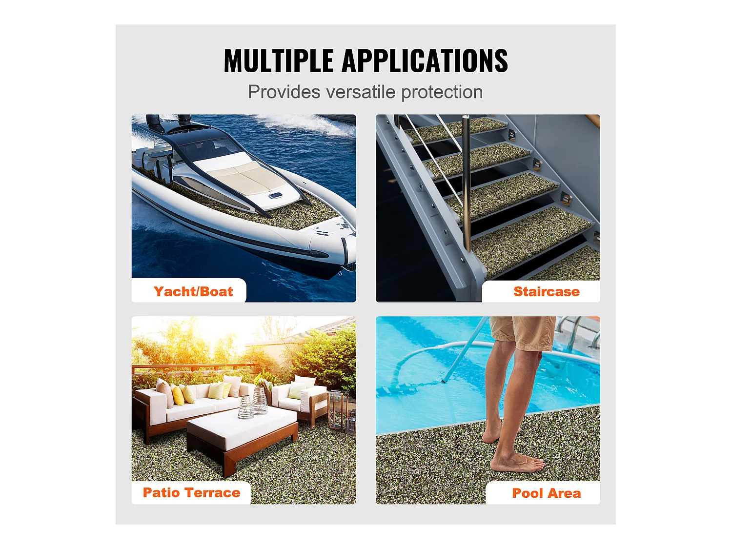 Revêtement de Sol SucceBuy Plancher de Bateau Auto-Adhésif en Mousse EVA 240cm x 90cm, pour Bateaux