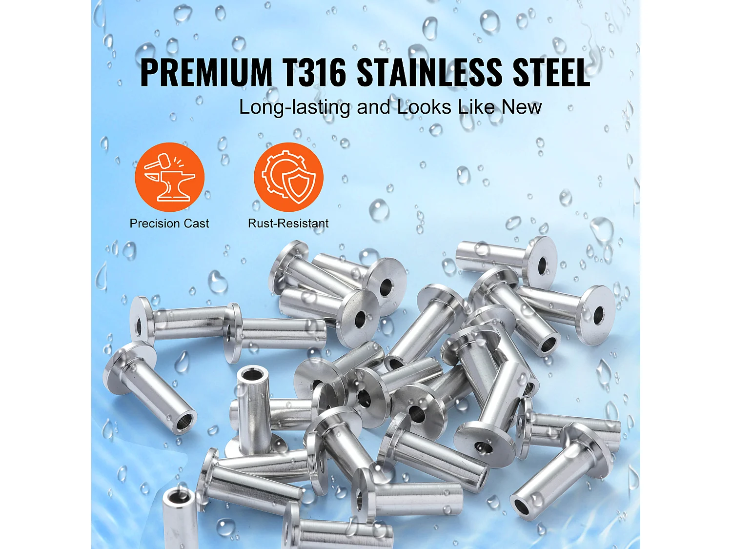 Korpus Garde SucceBuy 121 Tulei Ochronnych ze Stali Nierdzewnej T316 do Lin Stalowych 3,2 mm