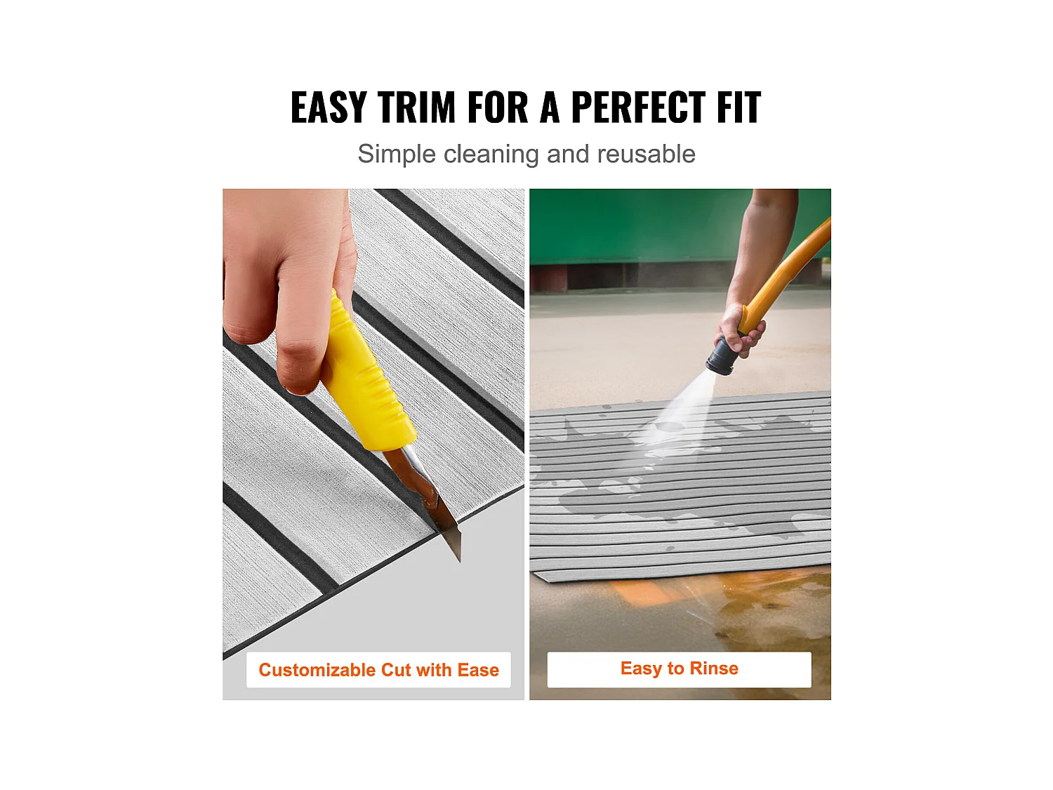 Revêtement de Sol SucceBuy Revêtement de Sol Auto-Adhésif en Mousse EVA 240cm x 116cm pour Bateaux