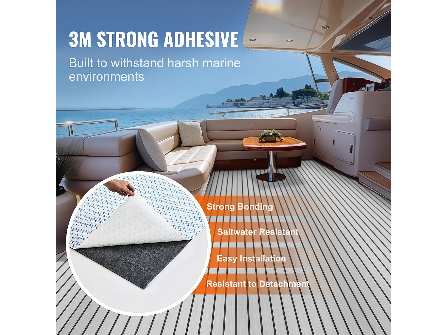 Revêtement de Sol SucceBuy Revêtement de Sol Auto-Adhésif en Mousse EVA 240cm x 116cm pour Bateaux