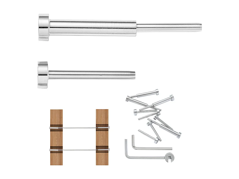 Leitplanken SucceBuy Unsichtbares Kabelgeländer-Set, 20 Stück, 3,2 mm T316 Edelstahl-Endkappen