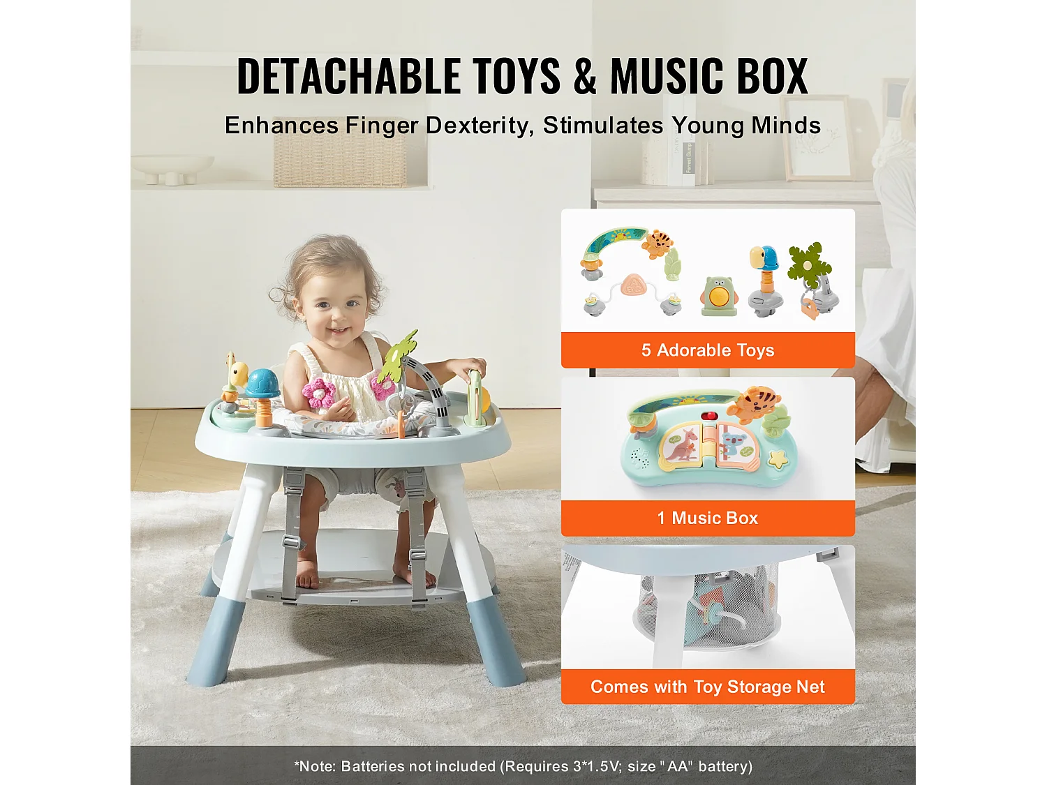 Baby-Aktivitätszentrum, SucceBuy Baby-Aktivitätszentrum, 360° Drehbarer Sitz, ab 6 Monaten, Kunststoff, Mehrfarbig