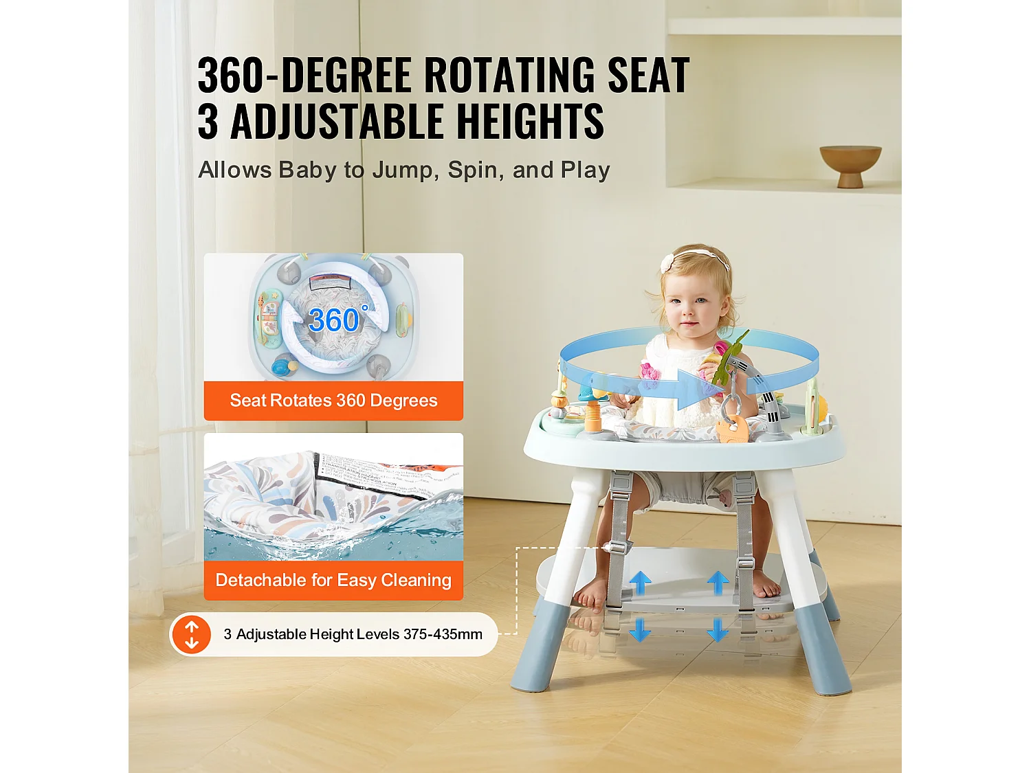 Baby-Aktivitätszentrum, SucceBuy Baby-Aktivitätszentrum, 360° Drehbarer Sitz, ab 6 Monaten, Kunststoff, Mehrfarbig