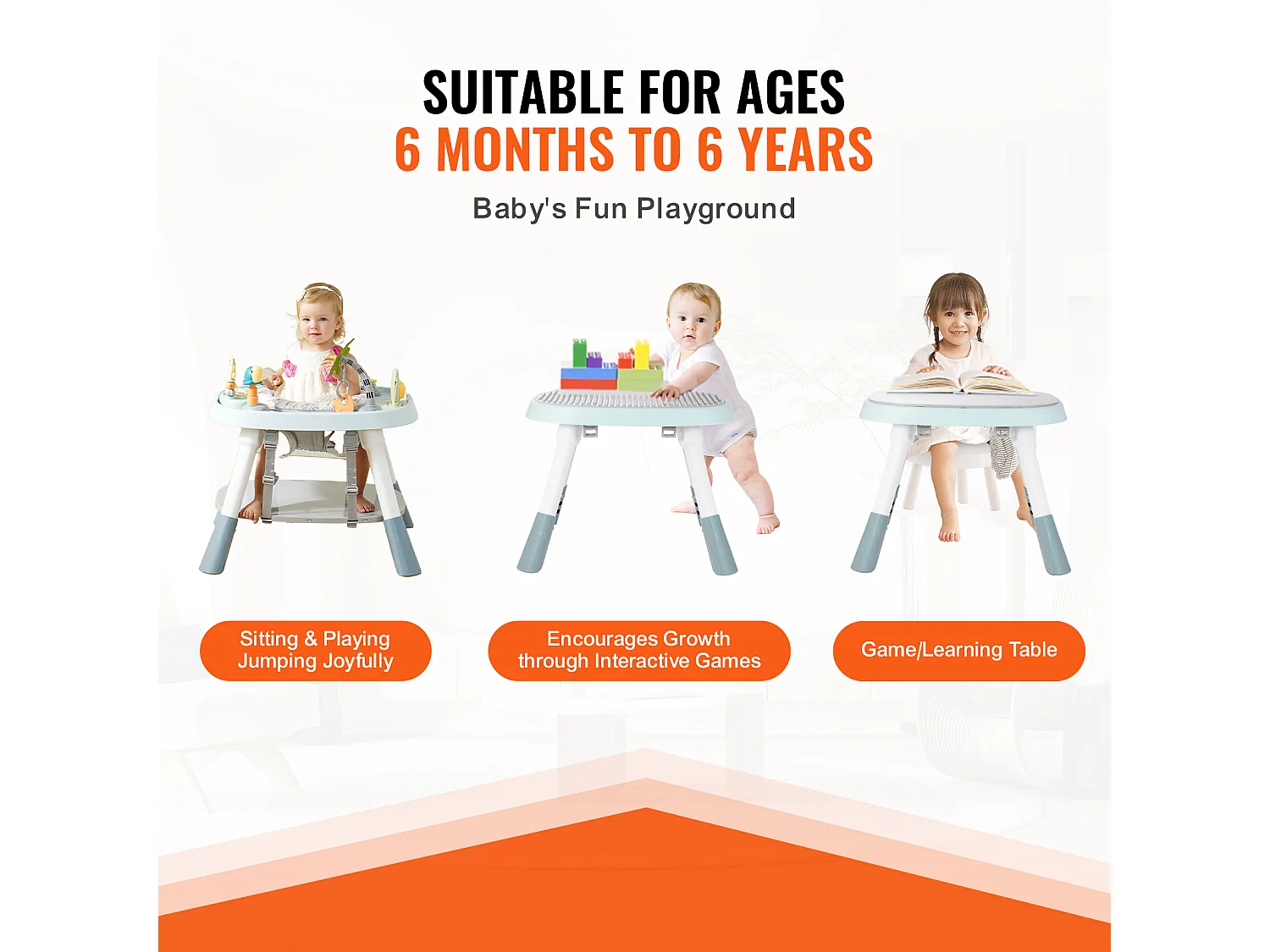 Baby-Aktivitätszentrum, SucceBuy Baby-Aktivitätszentrum, 360° Drehbarer Sitz, ab 6 Monaten, Kunststoff, Mehrfarbig